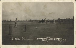 Stake Drill, Battery C 1st F. A. R.T., 1911 Postcard
