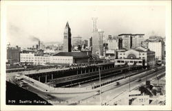 Railway Depots and South End Business District Postcard