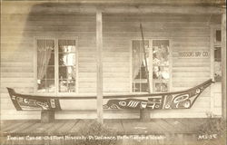 Indian Canoe - Old Fort Nisqually -Fort Defiance Park Postcard