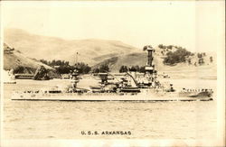USS Arkansas on the Water Navy Postcard Postcard Postcard