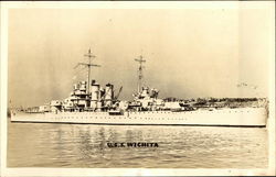 USS Wichita on the Water Navy Postcard Postcard Postcard