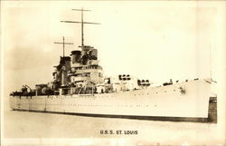 USS St Louis on the Water Navy Postcard Postcard Postcard