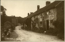 The Church and Old Cottages Postcard