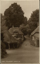 Country Village with Houses and Street in Cockington, UK Postcard