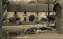 Village House and Duck Pond Postcard