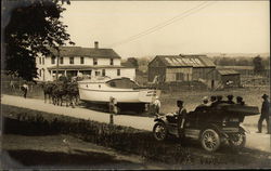 Team of Horses Pulling Boat "Antler" to Hartford New Britain, CT Postcard Postcard Postcard