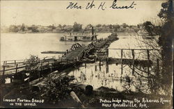 Longest Pontoon Bridge in the World Across Arkansas River Postcard