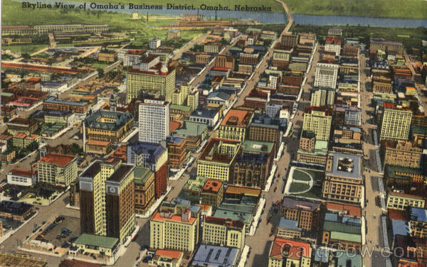 Skyline View Of Omaha's Business District Nebraska