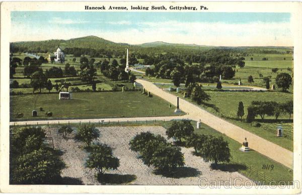 Hancock Avenue Looking South Gettysburg Pennsylvania Hancock Avenue Looking South Gettysburg Pennsylvania