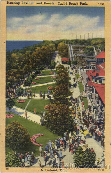 Dancing Pavilion And Coaster , Euclid Beach Park Cleveland Ohio