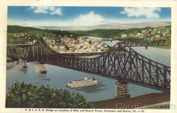 P. & L. E. R. R. Bridge At Junction Of Ohio And Beaver Rivers Pennsylvania