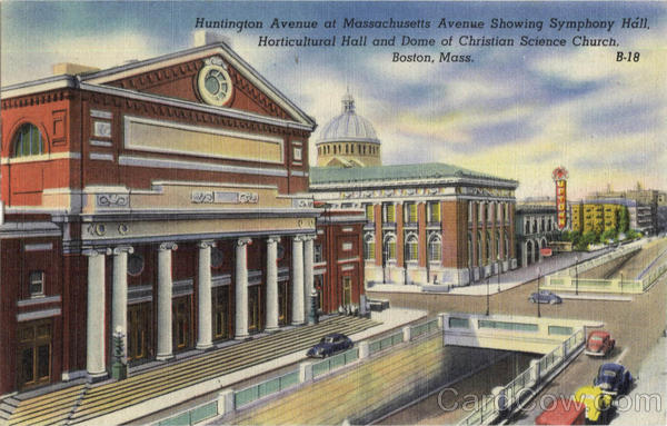 Huntington Avenue At Massachusetts Avenue Showing Symphony Hall Boston