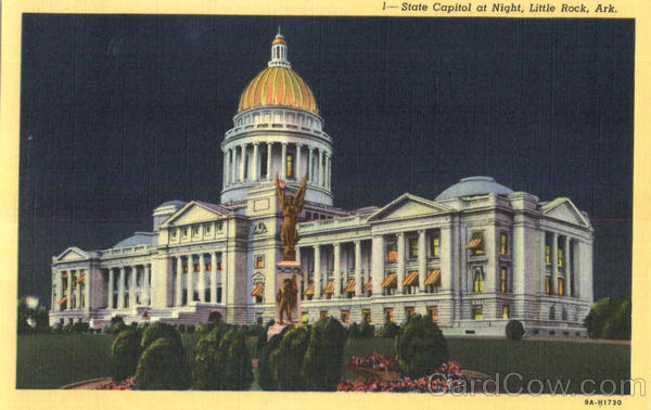 State Capitol At Night Little Rock Arkansas
