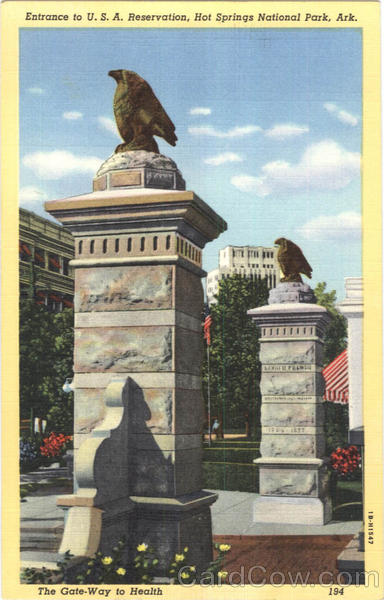 Entrance To U. S. A. Reservation, Hot Springs National Park Arkansas