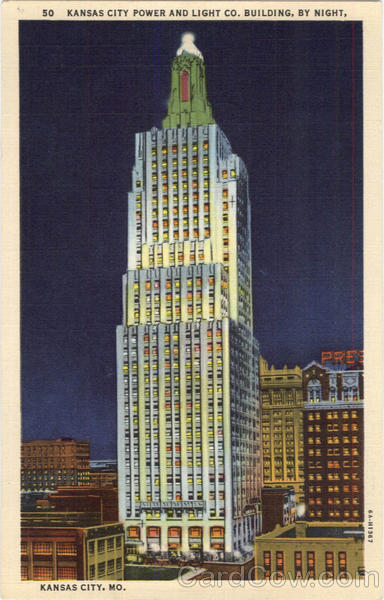 Kansas City Power And Light Co. Building By Night Missouri