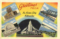 Greetings From So. Sioux City Postcard