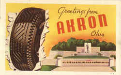 Greetings From Akron Postcard