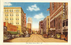 Main Street From Park Place Akron, OH Postcard Postcard