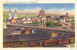 Viaduct Leading Into Mt Carmel Postcard