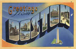 Greetings From Boston Postcard