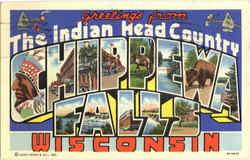 Greetings From Chippewa Falls Postcard