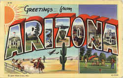 Greetings From Arizona Postcard Postcard