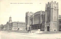 High School And Armory Lewiston, ME Postcard Postcard