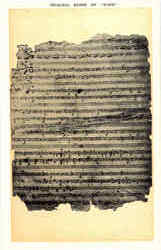 Original Score Of Dixie Postcard