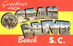 Greetings From Ocean Drive Beach Postcard