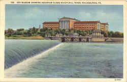 Art Museum Showing Aquarium Along Schuylkill River Postcard