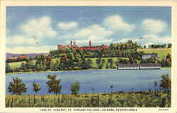 Lake St. Vincent St, Vincent College Latrobe, PA Postcard Postcard