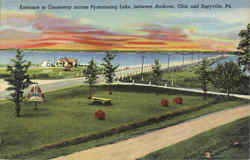 Entrance To Causeway Across Pymatuning Lake Pennsylvania Postcard Postcard