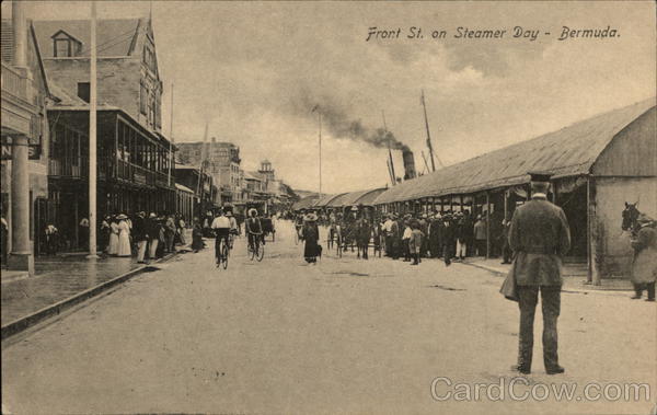 Front St. on Steamer Day Hamilton Bermuda