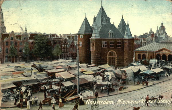 Nieumarkt met Waag Amsterdam Netherlands