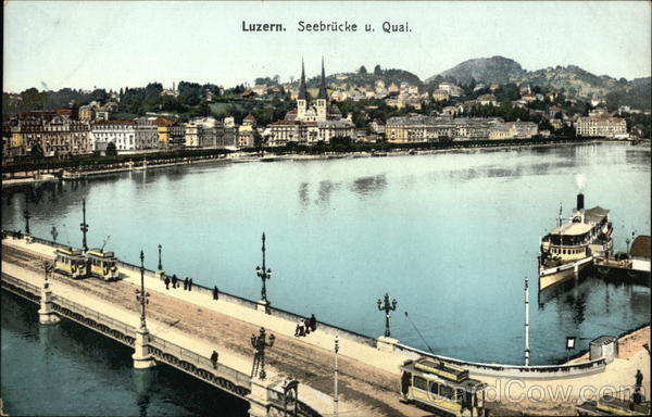 Seebrucke u. Quai Lucerne Switzerland