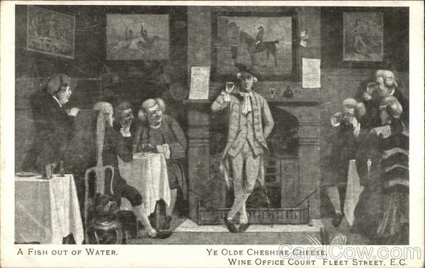 A Fish Out of Water - Ye Olde Cheshire cheese Wine Office Court Londonq England
