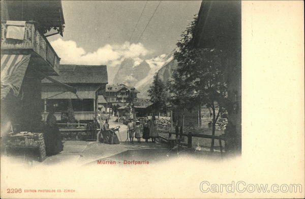 Village Scene Murren Switzerland