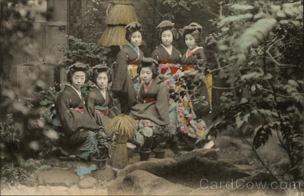 Six Japanese Women in Traditional Costume
