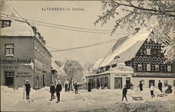 View of Town with Snow Altenberg Germany