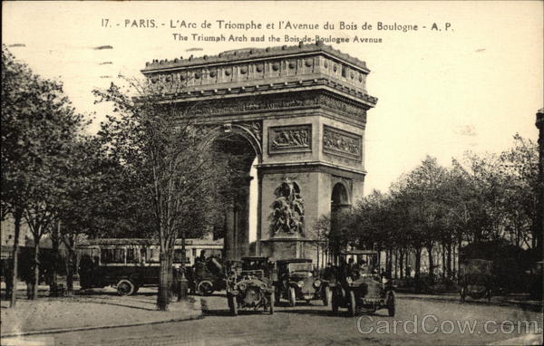 Arc de Triomphe and the Bois-Boulogne Avenue Paris France
