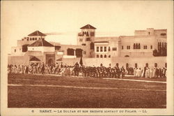 Le Sultan et son escorte sortant du palais. Postcard