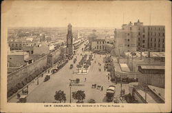 Vue Generale et la Place de France Casablanca, Morocco Africa Postcard Postcard