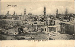 View of town from the Citadel Postcard