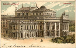 Burgtheatre Gruss aus Wien! (Royal Theater, Opera House ) Postcard