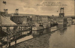 North End Gatun Locks, Showing Abuttments for Arches Panama Postcard Postcard