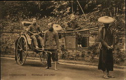 Rickshaw and Chair Hong Kong, China Postcard Postcard