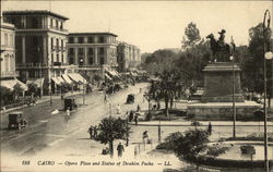 Opera Place and Statue of Ibrahim Pacha Postcard