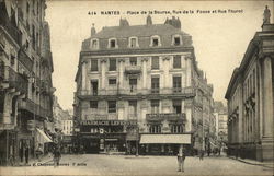 Place de la Bourse, Rue de la Fosse et Rue Thurst Postcard