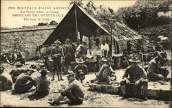 American Troops at Camp Postcard