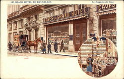 Le Grand Hotel de Bruxelles et le magasin de vins Bruxelles (Brussels), Belgium Benelux Countries Postcard Postcard